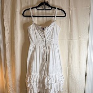 Tracy Feith White Eyelet Ruffle Mini Dress